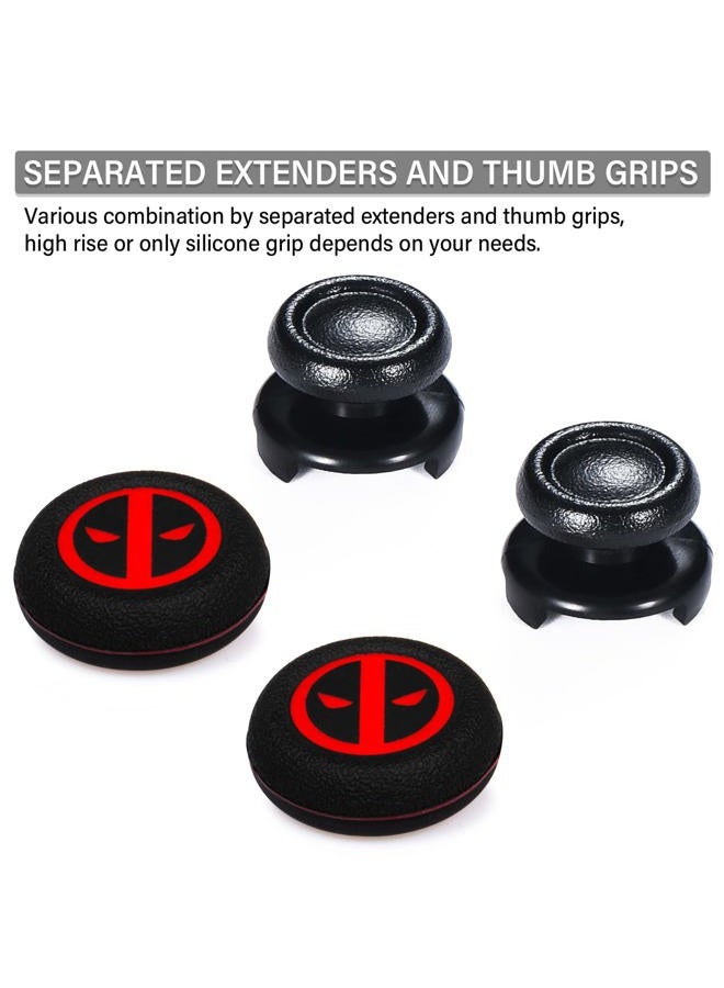 Playrealm FPS Thumbstick Extender & Printing Rubber Silicone Grip Cover 2 Sets for PS5 Dualsenese & PS4 Controller (Immortal) - Image 3
