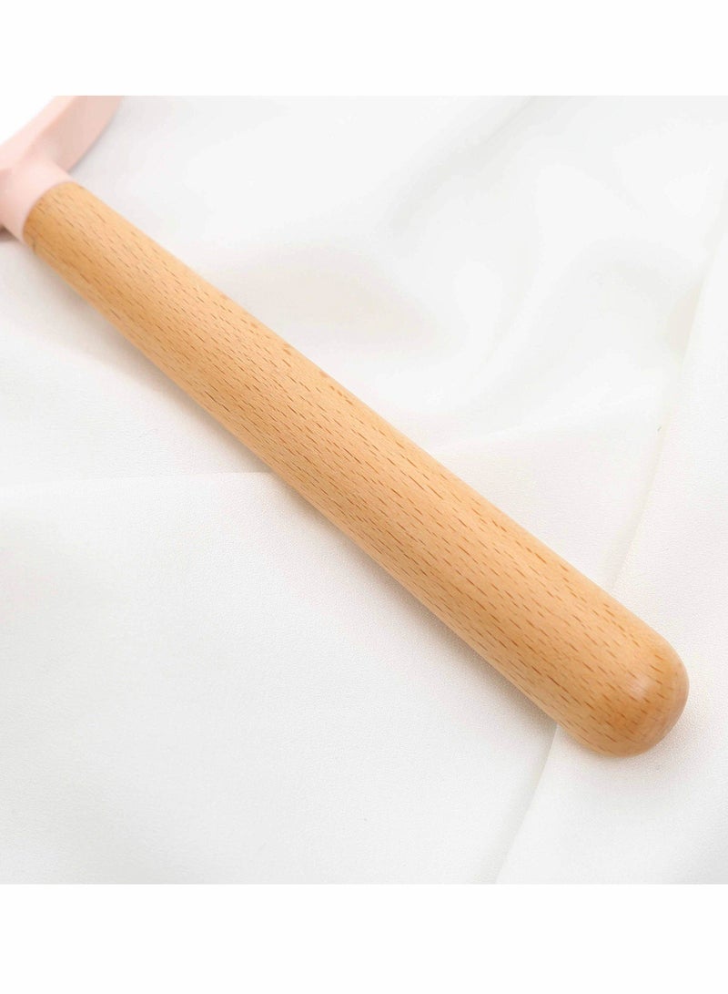 Hand-Held Mirror, Heart Shape Wood Makeup Mirrors with Hole, Small Cute Wood Hand Mirror, Hanging Single-Sided Portable Travel Vanity Mirror Cosmetic for Women - Image 2