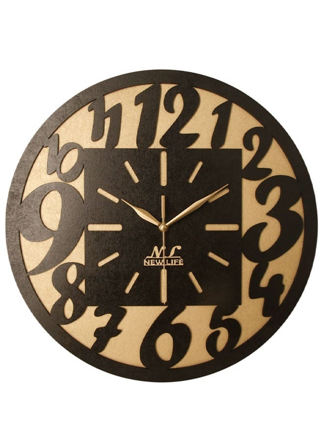 Modern Large Wall Clock 40 cm – Clear Numbers – Elegant Wall Decor for Home and Office - Black