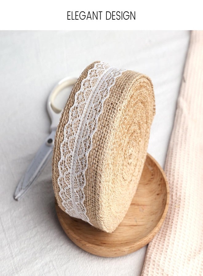 VGOODALL Jute Burlap Ribbon Roll, 11 Yards Brown Rustic Burlap Ribbon Natural Jute Lace Ribbon for Crafts Gift Wrapping Wreath Home Decoration - Image 4