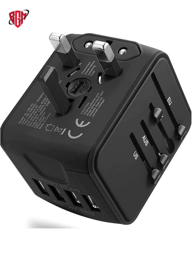 BGM Universal Travel Adapter with 4 Ultra-Fast USB Port and 1 Ultra-Fast USB Type C Port and Power Socket Worldwide Plugs - Image 2