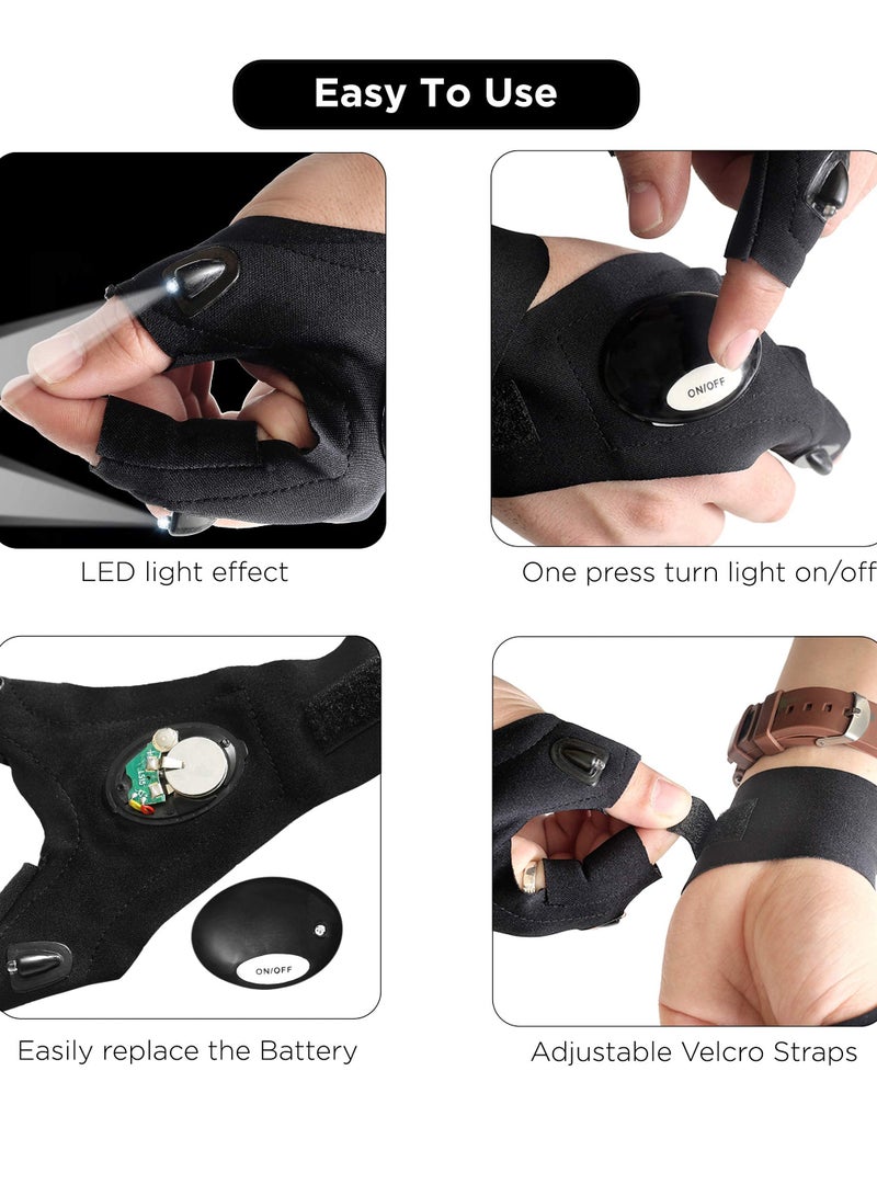 SYOSI Flashlight Gloves for Men Flexible LED Gloves for Working in Darkness and Night Reading Finger Light Gloves for Mechanic Work and Other Outdoor Activities  - Image 4