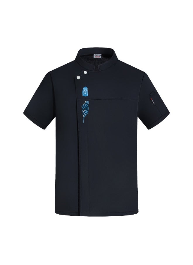 NIBEMINENT Breathable Summer Chef Overalls Short Sleeve Men's Thin Dining Hotel Restaurant Restaurant Canteen Hot Pot Kitchen Work Clothes  - Image 1