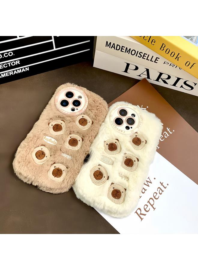 S-TOP Case For iPhone 15 Bear Plush Silicone Phone Case - Image 4