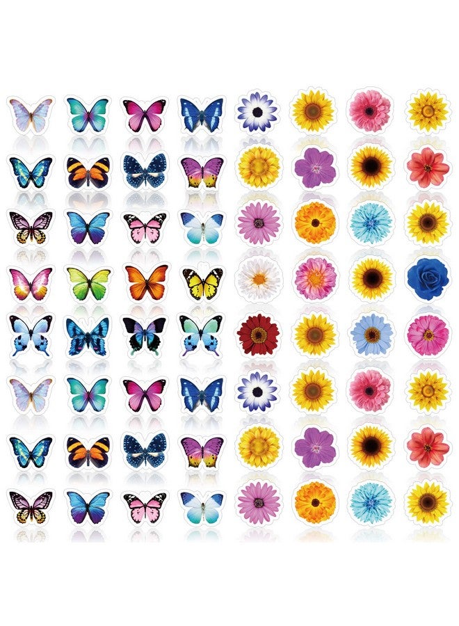 Junkin 600 Pcs Butterflies Stickers Flower Stickers For Kids Sunflower Gerbera Daisy Stickers Insects For Kids Teacher Educational Sticker Sheet For Spring Summer Flower Butterfly Theme Party Classroom Decor - Image 1