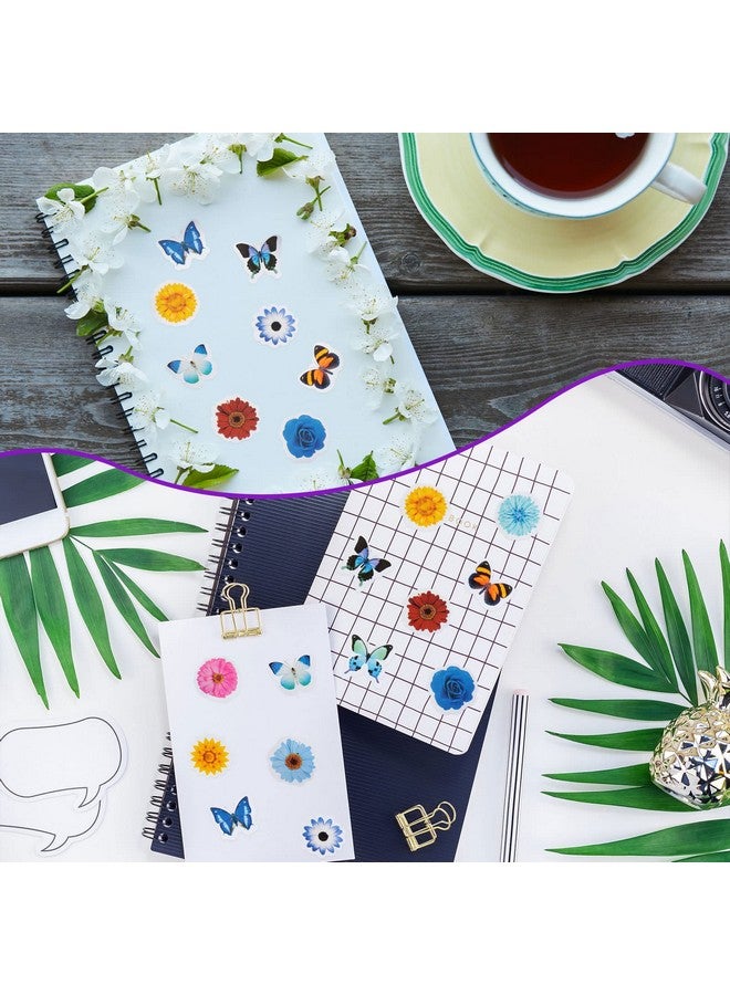 Junkin 600 Pcs Butterflies Stickers Flower Stickers For Kids Sunflower Gerbera Daisy Stickers Insects For Kids Teacher Educational Sticker Sheet For Spring Summer Flower Butterfly Theme Party Classroom Decor - Image 5
