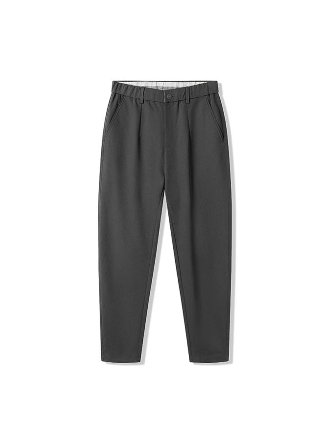 Markless Men's Casual Pants Autumn Winter Loose Tapered Thickened Gray Size 33 - Image 3