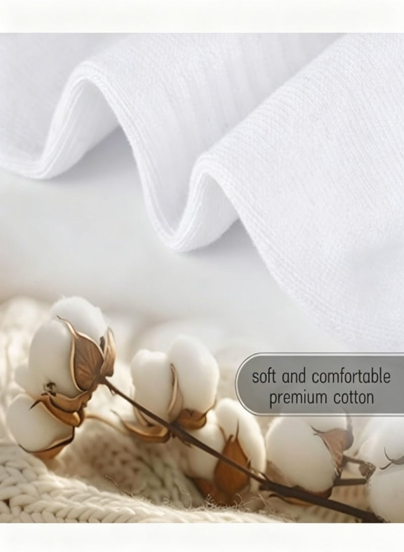 YGNNBC Women's cotton mid-calf socks, 5-pack white athletic socks, breathable, moisture-wicking, odor-resistant, with arch support, anti-pilling, durable, suitable for all seasons. - Image 3
