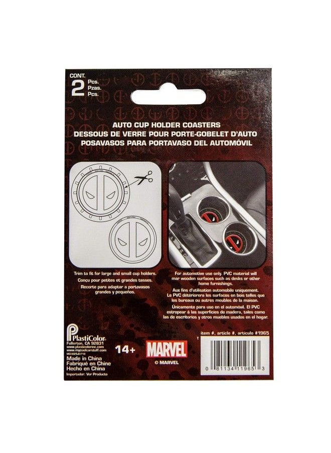 Plasticolor 001965R01 Marvel Comics Deadpool Auto Car Truck Suv Cup Holder Coaster 2Pack  - Image 4