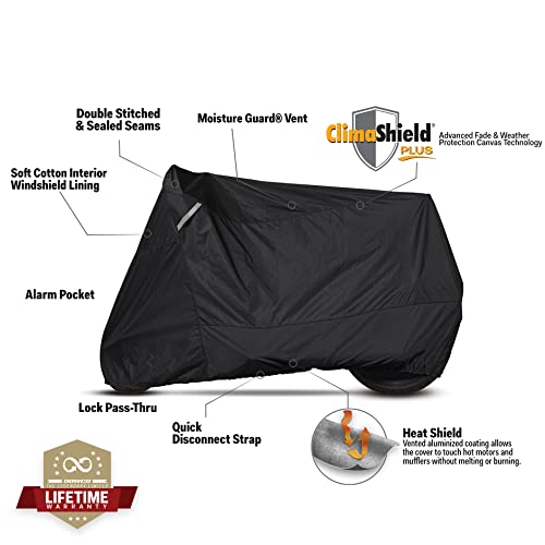 Dowco Guardian 51223-00 WeatherAll Plus Indoor/Outdoor Waterproof Motorcycle Cover: Black, Cruiser - Image 1