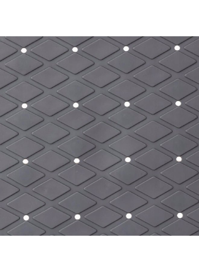 حامل ماكينة تحضير سجادة حمام مستطيلة مانعة للانزلاق من بلاستيك بي في سي رمادية ٧٠ × ٣٥ سم - Image 4