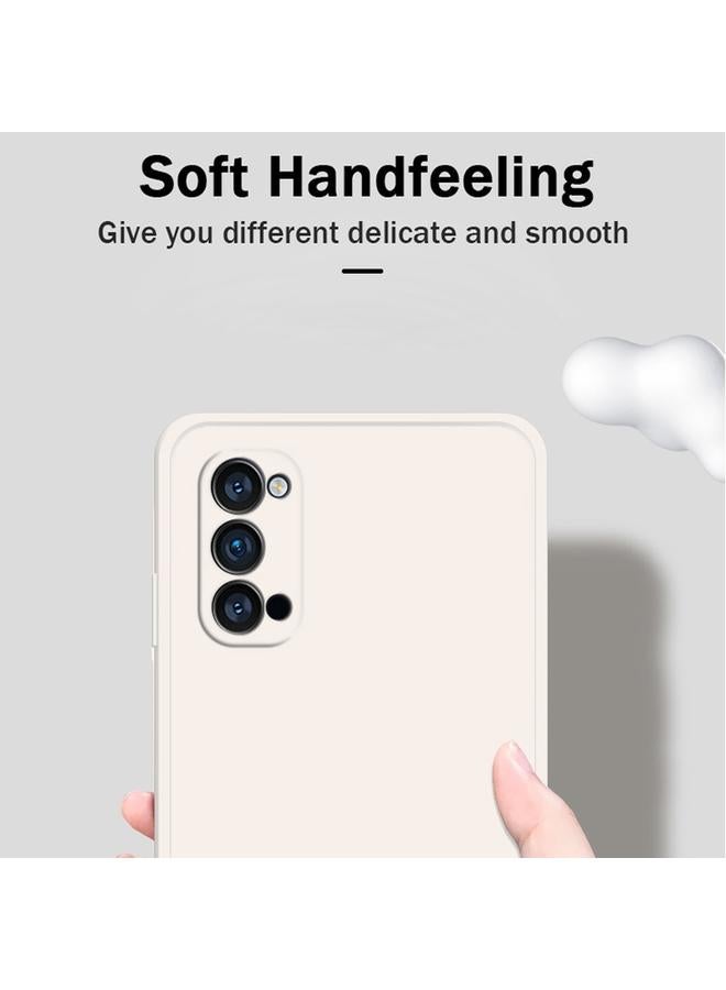 S-TOP Case For OPPO Reno4 Pro Solid Color Imitation Liquid Silicone Straight Edge Dropproof Full Coverage Protective Case - Image 3