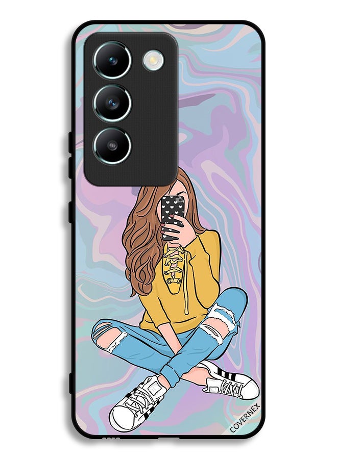 Covernex Vivo V30 Lite 4G Protective Case Cover Girl Taking Photo - Image 1