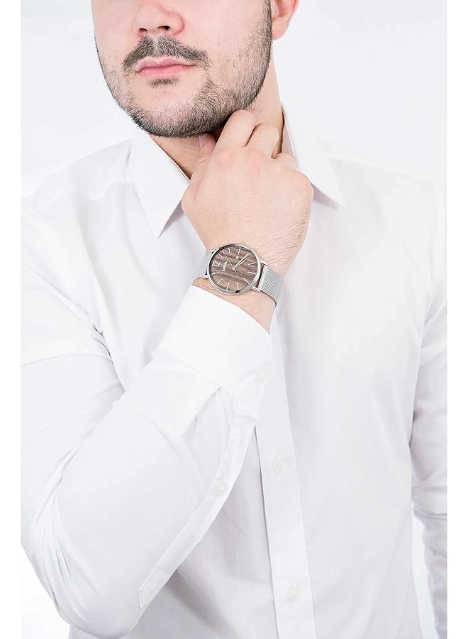 لوراس ساعة كوارتز تناظرية للرجال بسوار من الفولاذ المقاوم للصدأ Rh995Mx9 - Image 2