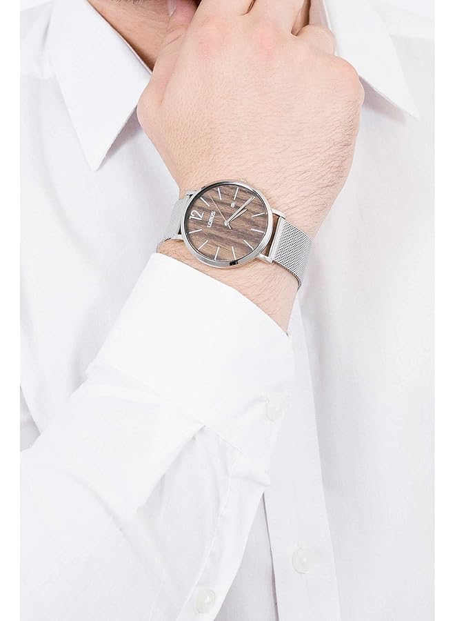 لوراس ساعة كوارتز تناظرية للرجال بسوار من الفولاذ المقاوم للصدأ Rh995Mx9 - Image 3