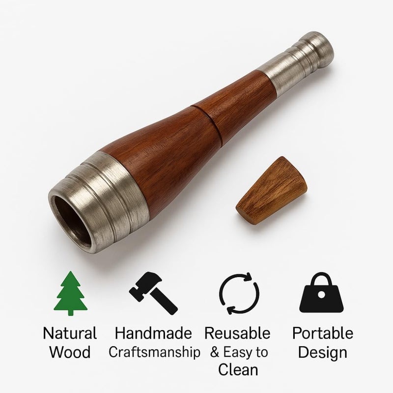 JETHIYA Handmade Wooden Smoking Pipe Chilam 11CM x 3CM Portable and Durable Wooden Smoke Pipe Traditional Indian Chilam Easy to Use and Clean - Image 5