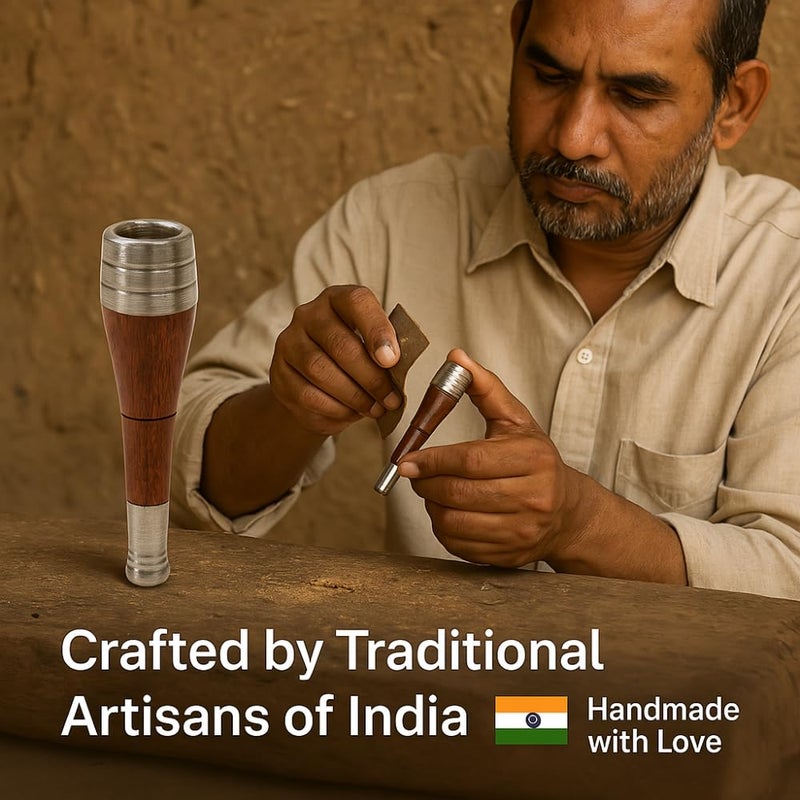JETHIYA Handmade Wooden Smoking Pipe Chilam 11CM x 3CM Portable and Durable Wooden Smoke Pipe Traditional Indian Chilam Easy to Use and Clean - Image 3