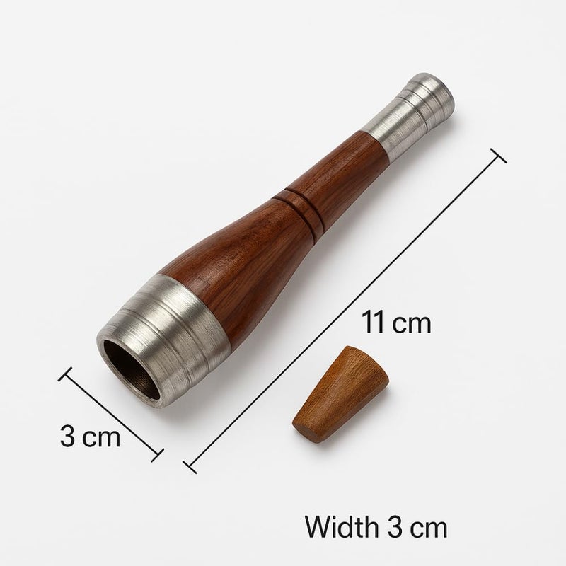 JETHIYA Handmade Wooden Smoking Pipe Chilam 11CM x 3CM Portable and Durable Wooden Smoke Pipe Traditional Indian Chilam Easy to Use and Clean - Image 2