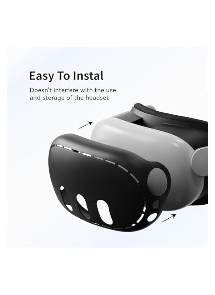 PROMASS VR Shell Cover Skin for Quest 3 Headset Accessories, Silicone Headset Protector for Quest 3 VR Headsets, Anti Scratch Dust Shock (Black)  - Image 5