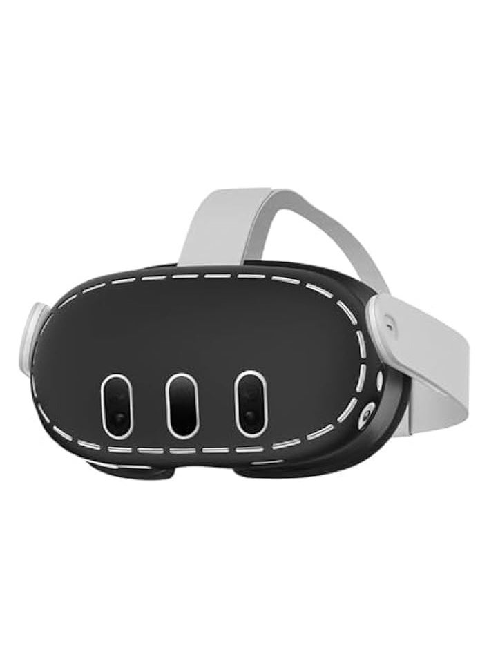 PROMASS VR Shell Cover Skin for Quest 3 Headset Accessories, Silicone Headset Protector for Quest 3 VR Headsets, Anti Scratch Dust Shock (Black)  - Image 1