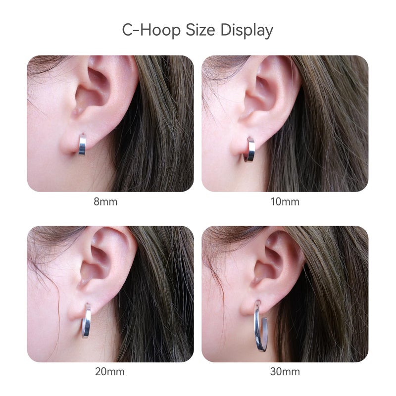 Limerencia Hypoallergenic G23 Pure Titanium Post Thin Square Edge Open Hoop | F136 Imlant Grade Womens Dainty Hoop Earrings | Lightweight for Sensitive Ears (10 mm, Gold) - Image 2