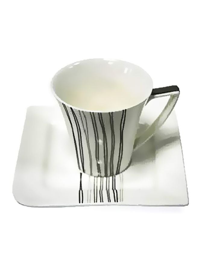 6-Piece Cup And Saucer Set White/Grey
