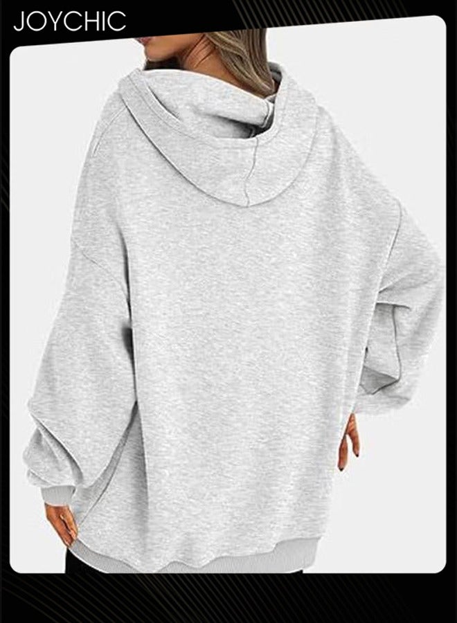 Joychic Womens Oversized Hoodies Sweatshirts Fleece Hooded Pullover Tops Sweaters Casual Comfy Fall Fashion Outfits Clothes - Image 2