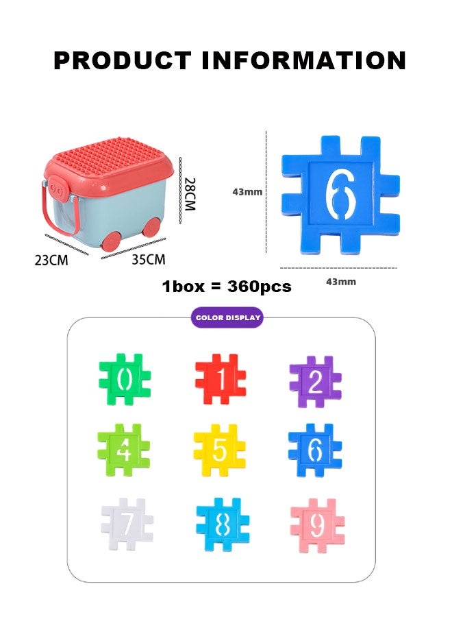 JSAITOYS 360pcs Plastic Building Block Toy Educational School DIY Math Game Toys Children Stem Toys for Kids  - Image 2