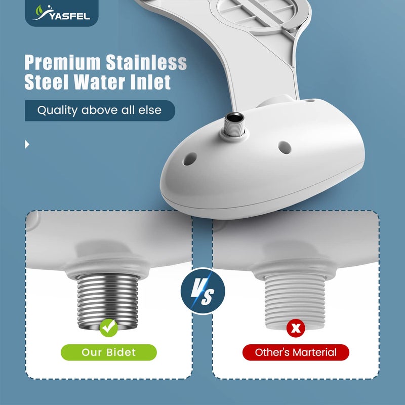 YASFEL Bidet Attachment for Toilet, Non-Electric Self-Cleaning Bidet Seat Attachment, Fresh Cold Bidet Attachment for Feminine/Posterior Wash, with Adjustable Pressure Control (Blue/White) - Image 3