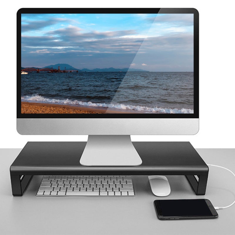 Multifunctional Laptop Bracket Black: 66 Lbs Load Capacity High-Quality Aluminum Alloy - 4 USB 3.0 Ports Data Transfer Charging for Home Office School College Students - Image 3