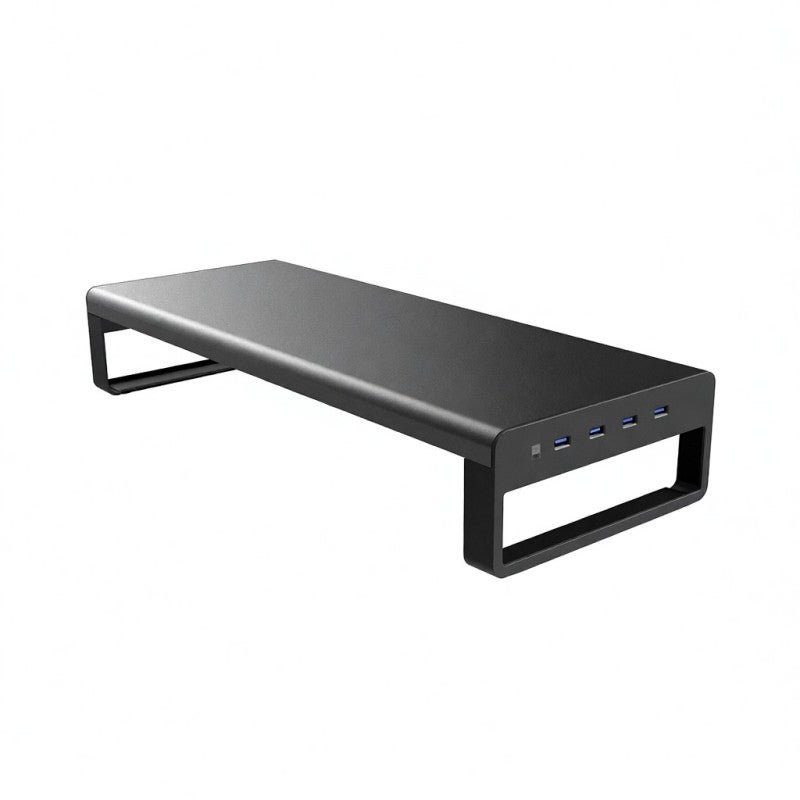Multifunctional Laptop Bracket Black: 66 Lbs Load Capacity High-Quality Aluminum Alloy - 4 USB 3.0 Ports Data Transfer Charging for Home Office School College Students - Image 1