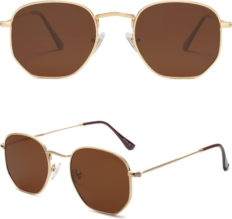 Sojos Square Polarized Sunglasses for Women Men Small Hexagonal Polygon Mirrored Lens SJ1072 - Image 2