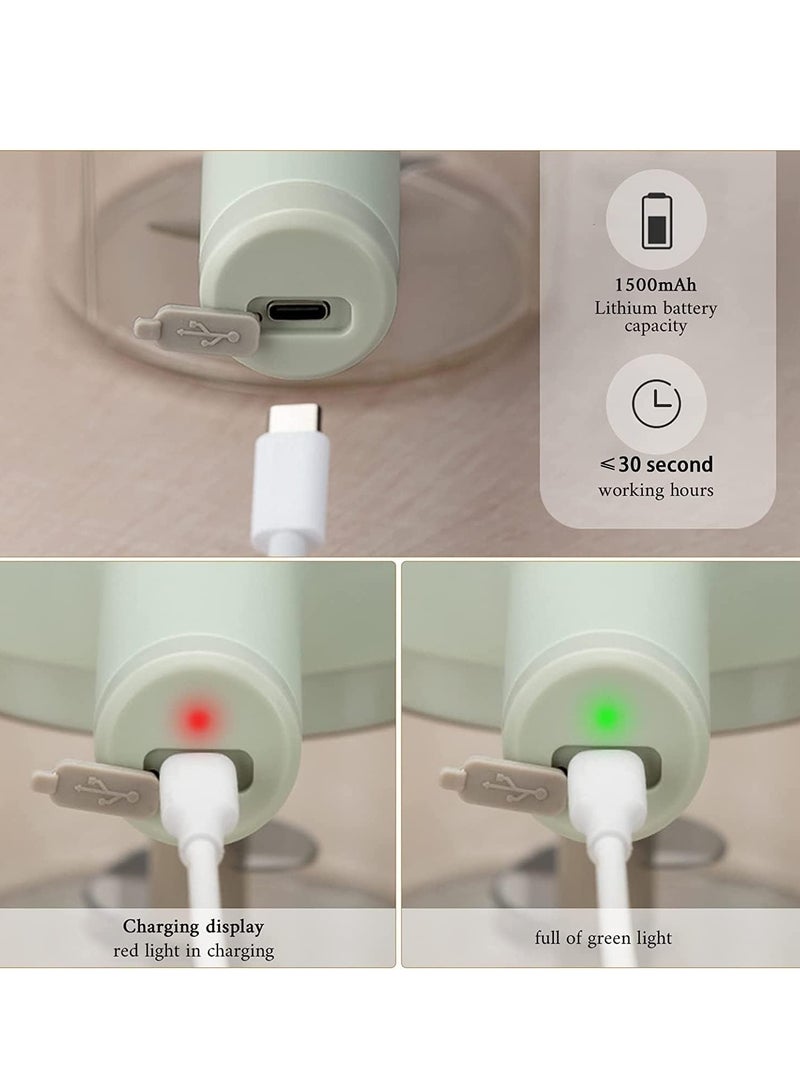 ELTRAZONE 4 in 1 Portable Electric Vegetable Cutter Set,Gatling Vegetable Chopper Mini Wireless Food Processor,Garlic Chili Onion Celery Ginger Meat Garlic Chopper with Brush - Image 3