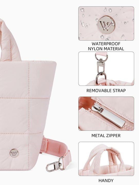 Westbronco Small Puffer Crossbody Bags For Women  Puffy Quilted Purse Nylon Shoulder Handbag With Adjustable Strap - Image 4