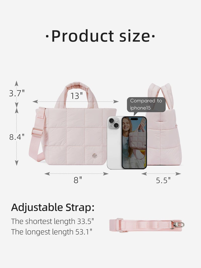 Westbronco Small Puffer Crossbody Bags For Women  Puffy Quilted Purse Nylon Shoulder Handbag With Adjustable Strap - Image 3