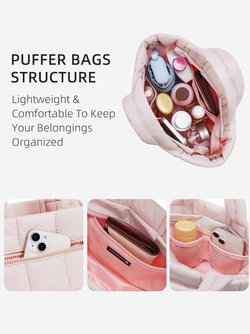 Westbronco Small Puffer Crossbody Bags For Women  Puffy Quilted Purse Nylon Shoulder Handbag With Adjustable Strap - Image 5