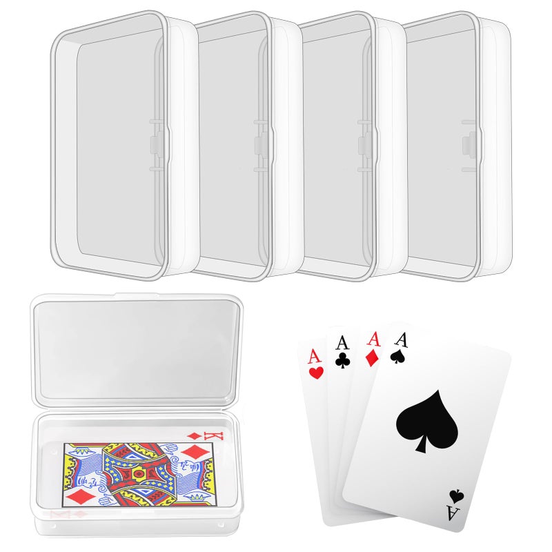 lenpestia Blank Card Case 4 Pack Clear Plastic Card Deck Box Snaps Closed Storage Box for Base Ball Trading Cards Business Cards More - Image 2