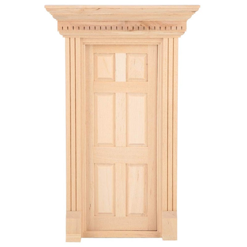 GLOGLOW Dollhouse Miniature Door  1:12 Miniature Wooden Door Miniature Fairy Door Unpaint Wooden Doors for DIY Scene Doll Home Furniture Craft - Image 1