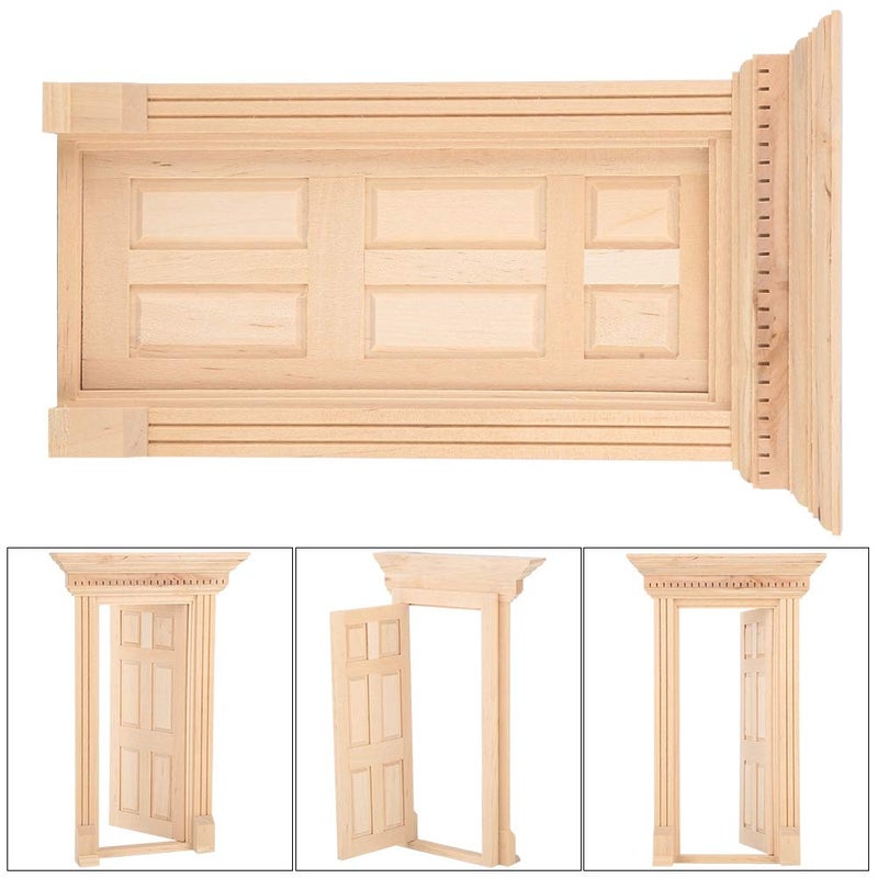 GLOGLOW Dollhouse Miniature Door  1:12 Miniature Wooden Door Miniature Fairy Door Unpaint Wooden Doors for DIY Scene Doll Home Furniture Craft - Image 3