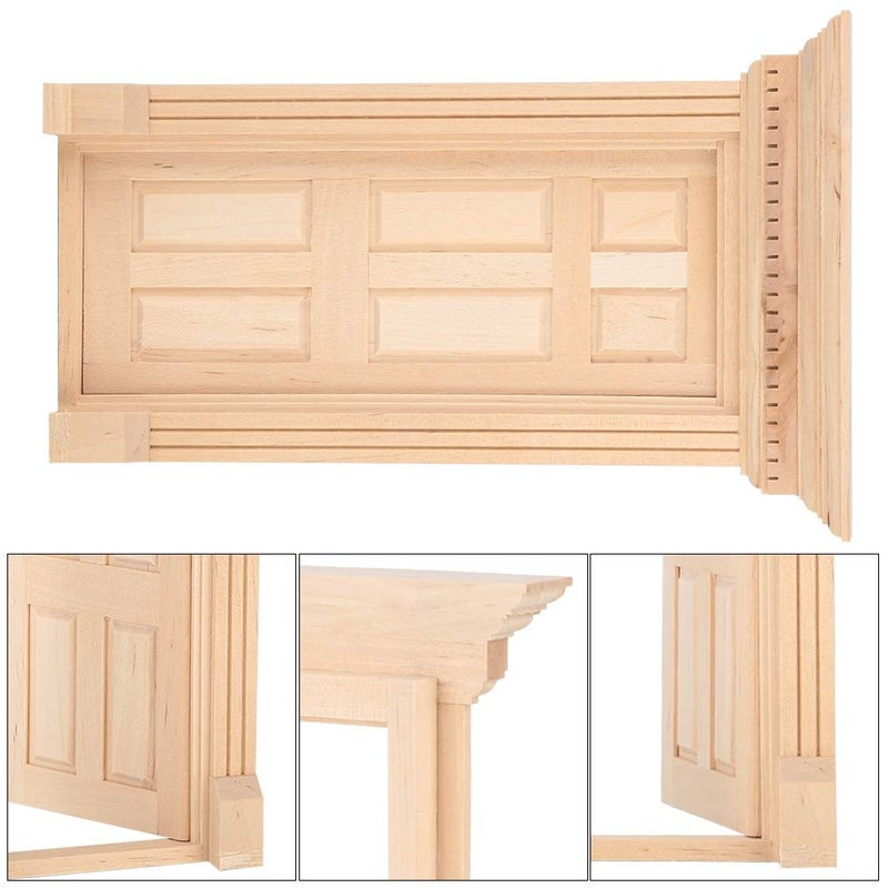 GLOGLOW Dollhouse Miniature Door  1:12 Miniature Wooden Door Miniature Fairy Door Unpaint Wooden Doors for DIY Scene Doll Home Furniture Craft - Image 2