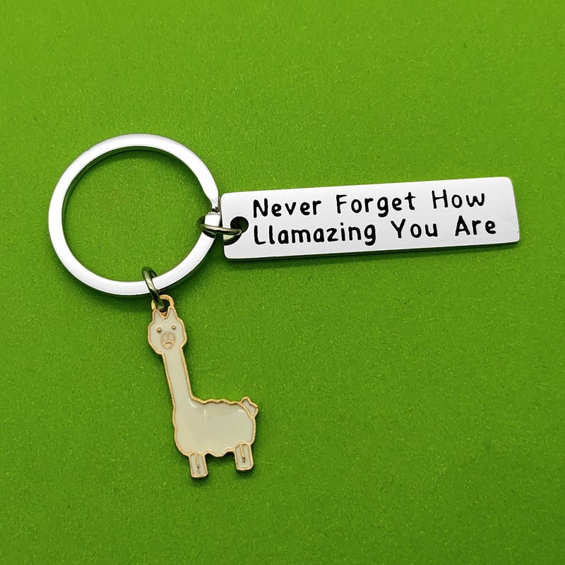 Baipilu Llama Keychain Llama Gift Keychain for Women Alpaca Gifts Animal Lover Gift Inspiring Inspired Motivational Keychains for Women birthday gift for friends - Image 5