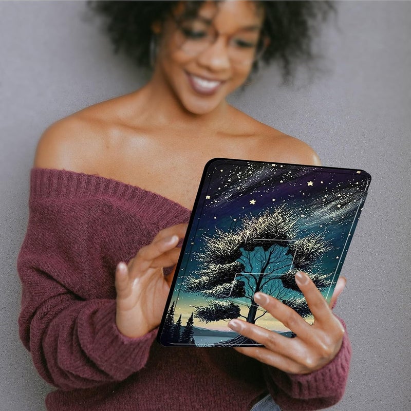 Mxfdegf Kindle Scribe 10.2" Case - 360 Rotating Stand, Smart Protective Cover - Sky Forest Tree - Image 3