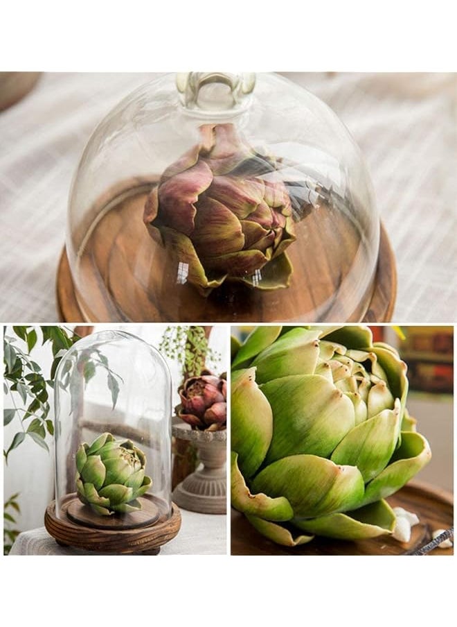erorex 3 Pcs Artificial Artichoke Plastic Artichoke Fake Fruit Vegetables Wedding Party Home Kitchen Cabinet Decoration Craft Red Green Yellow  - Image 5