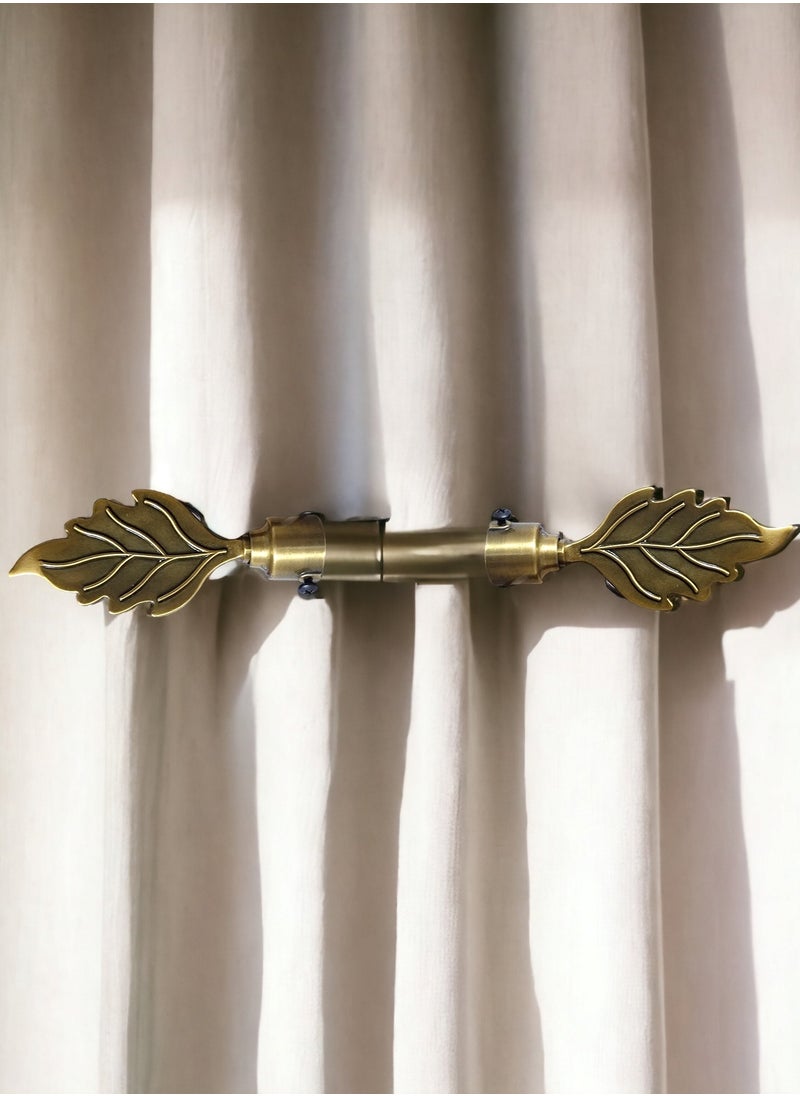 UPSCALE Set of 4 Leaf Finials with 4 side supporters for 25mm Curtain Rod|Stainless Steel Curtain Bracket|Curtain Accessories for Doors and Windows|Curtain Fittings|Curtain Holders  - Image 2