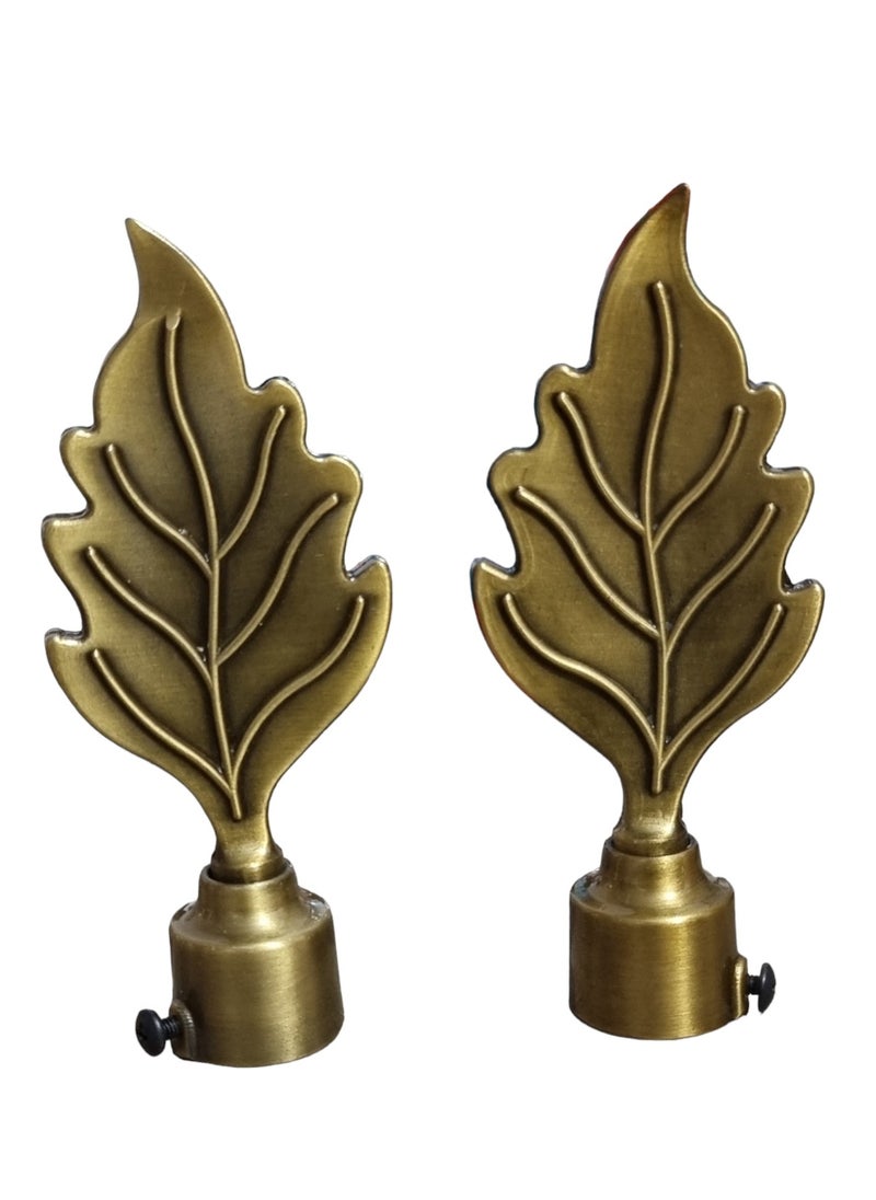 UPSCALE Set of 4 Leaf Finials with 4 side supporters for 25mm Curtain Rod|Stainless Steel Curtain Bracket|Curtain Accessories for Doors and Windows|Curtain Fittings|Curtain Holders  - Image 4