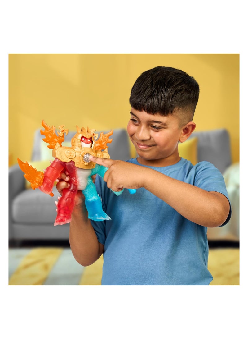 GOO JIT ZU Heroes of Goo Jit Zu S13 Meteor Madness Goo‑Tron Supreme – Mr Fantastic | 3-in-1 Stretchy Super Hero with Lights, Sounds & Triple Goo Fillings | Interactive Sensory Toy for Kids - Image 4