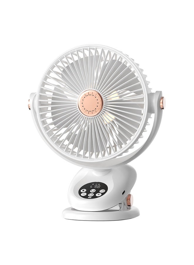 CityRiya-Long Desk Fan, Table Fan, Rechargeable Fan, Cooling Fan with Remote, Air Circulator Fan, Portable Desktop Fan for Bedroom Home Office Travel, 90°+180° Oscillating Summer Essentials Fan (F2) - Image 1