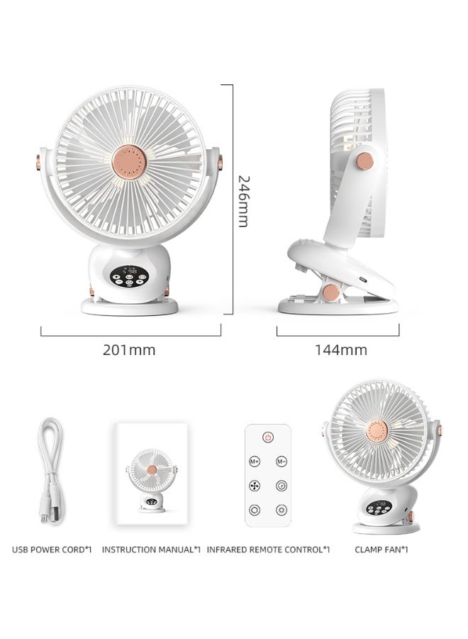 CityRiya-Long Desk Fan, Table Fan, Rechargeable Fan, Cooling Fan with Remote, Air Circulator Fan, Portable Desktop Fan for Bedroom Home Office Travel, 90°+180° Oscillating Summer Essentials Fan (F2) - Image 2