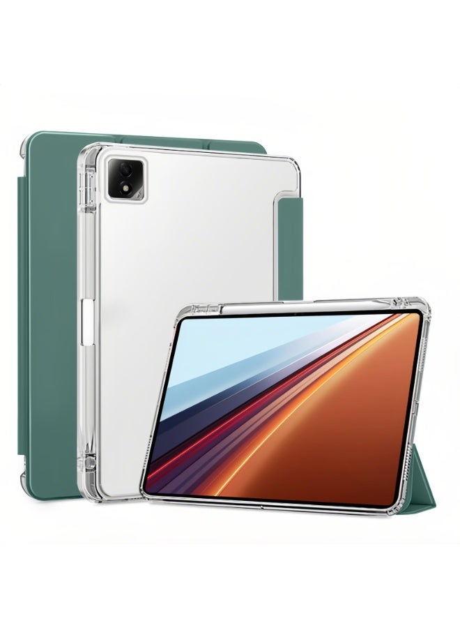 Compatible with Honor Pad GT2 Pro 12.5 inch 2025 Tablet Case, TPU Slim Cover with Pencil Holder, Auto Wake/Sleep Smart Transparent Hard Back Case with Stand Function
