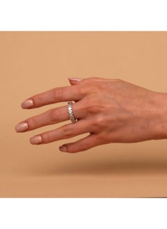 PAVOI 14K Yellow Gold Plated Rings Oval Cubic Zirconia Love | 5Mm Stackable Yellow Gold Rings | Women Size 8  - Image 3